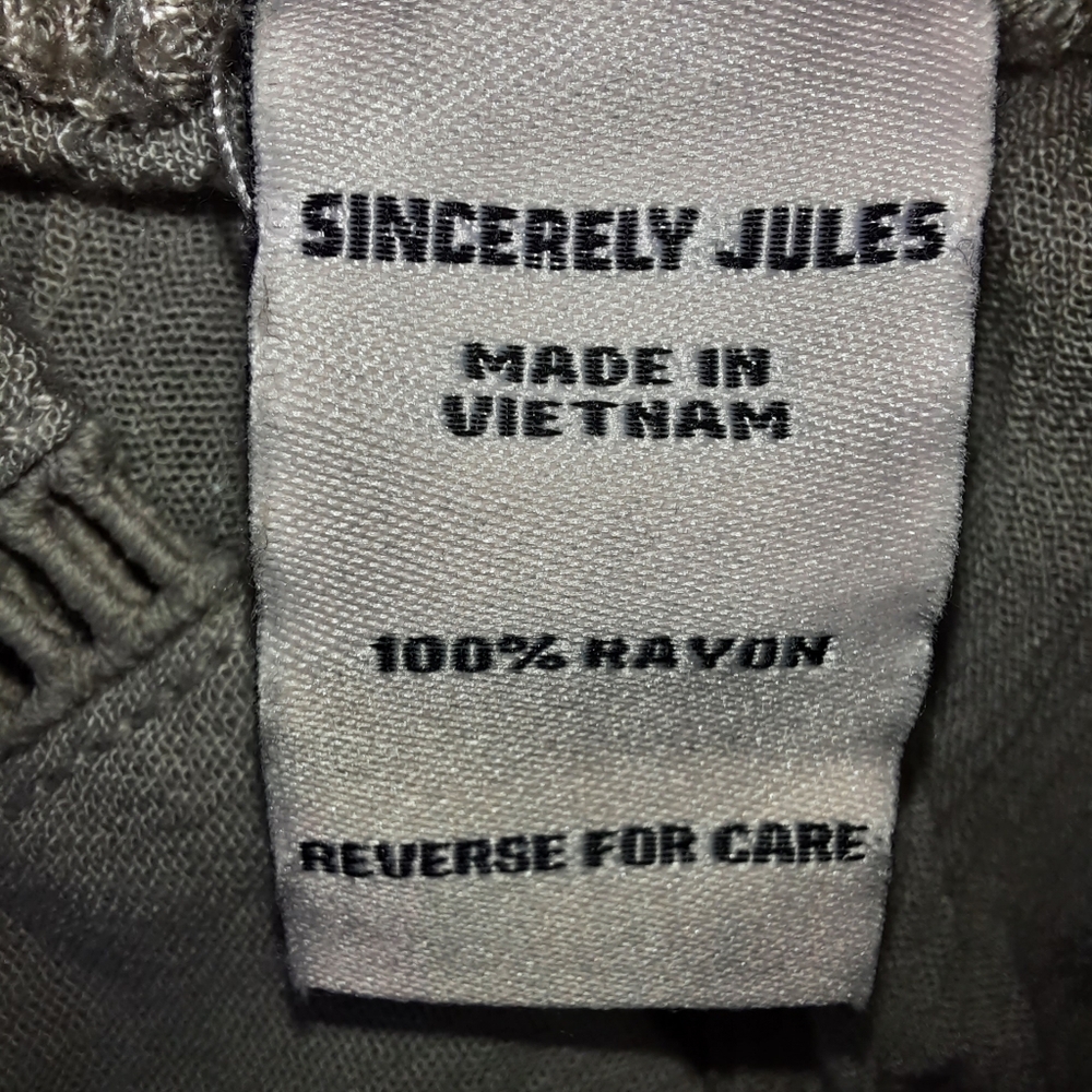 Sincerely Jules Crinkle Ruffle Bell Wide Leg High Rise Pants SZ S - Picture 9 of 13